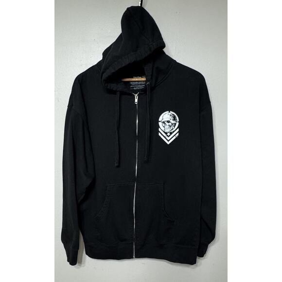 Metal Mulisha Hoodie Mens Size XL Full-zip Jacket Wicked Chevron Logo SKULL - Picture 2 of 10